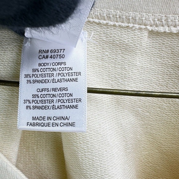Marla Wynne Lounge Cream Long Sleeve V-Neck Pullover Sweatshirt Sz S - Picture 6 of 6